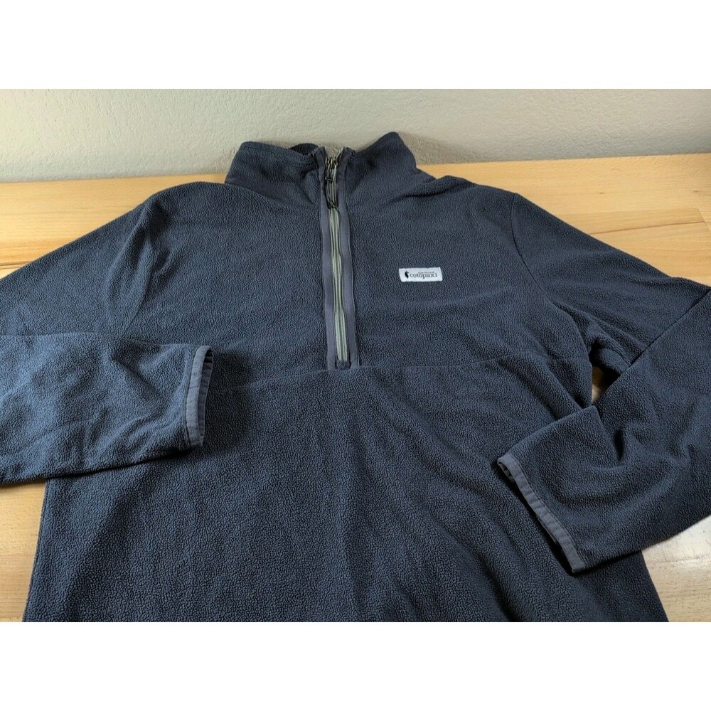 Cotopaxi Sweater Mens Large Blue Fleece Pullover 1/4 Zip Outdoor Logo Casual